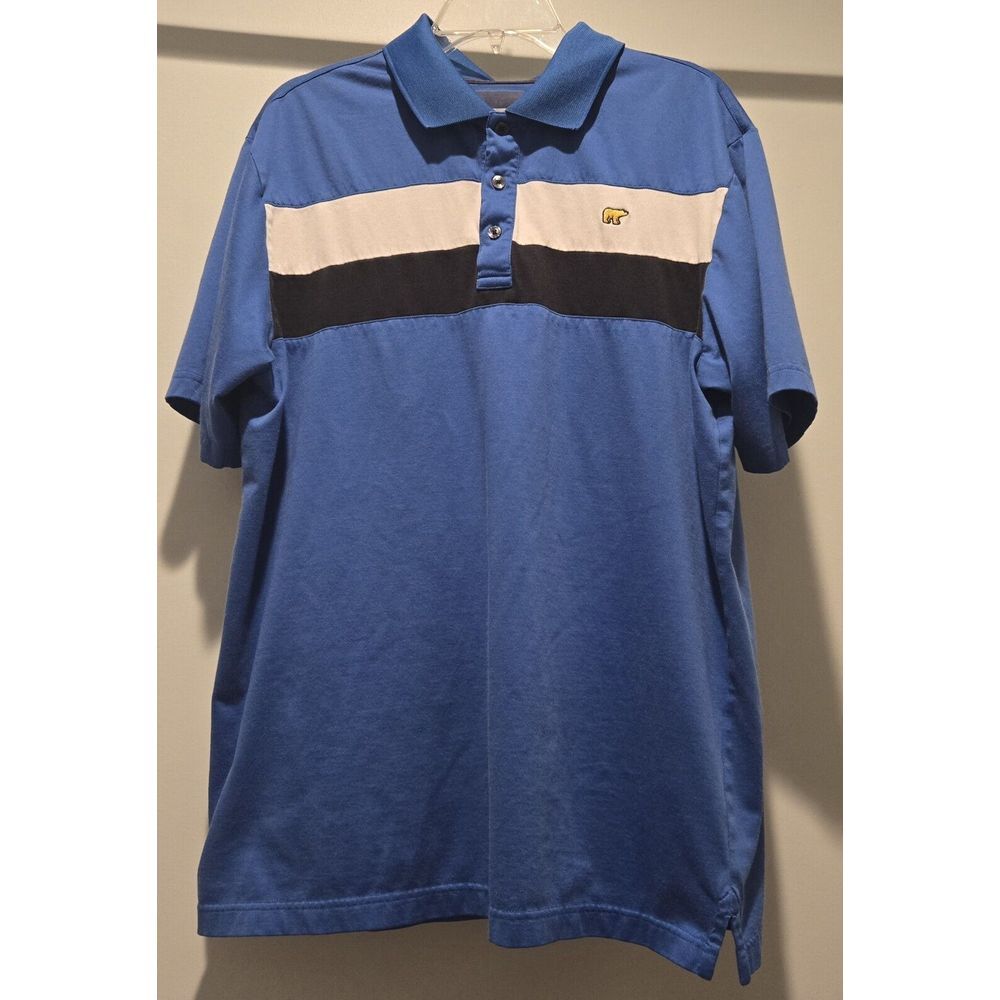 Jack Nicklaus Golden Bear Golf Polo Shirt‎ Blue Embroidered Logo Mens XL